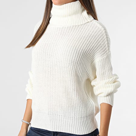 Only - Pull Femme Col Roulé Justy Beige
