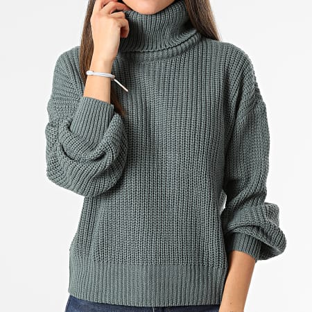 Only - Pull Col Roulé Femme Cory Justy Vert