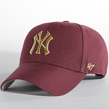 '47 Brand - Casquette MVP Adjustable New York Yankees Bordeaux Doré