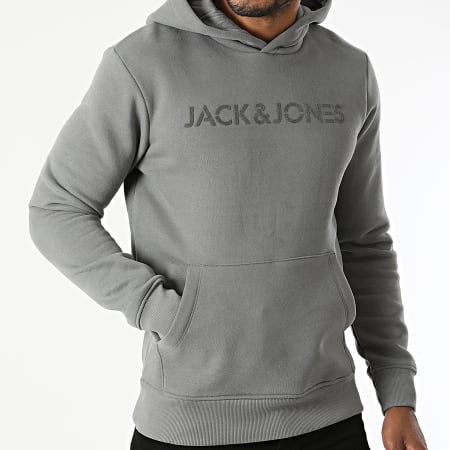 Jack And Jones - Felpa con cappuccio in nichel grigio