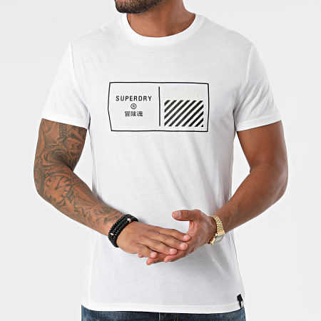 Superdry - Tee Shirt Train Core Graphic MS310944A Blanc