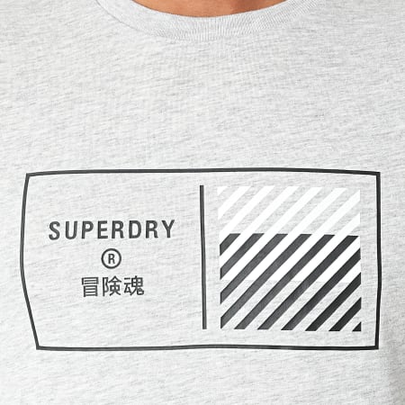 Superdry - Tee Shirt Train Core Graphic MS310944A Gris Chiné