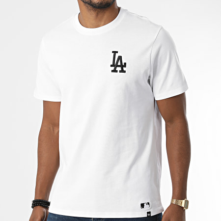 '47 Brand - Tee Shirt Los Angeles Dodgers Embroidery Southside Blanc