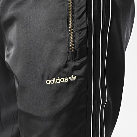 Adidas Originals - Pantalon Jogging A Bandes Satin H31292 Noir Doré