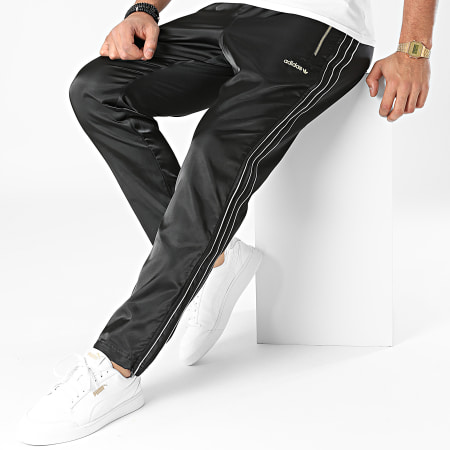 Adidas Originals - Pantalon Jogging A Bandes Satin H31292 Noir Doré