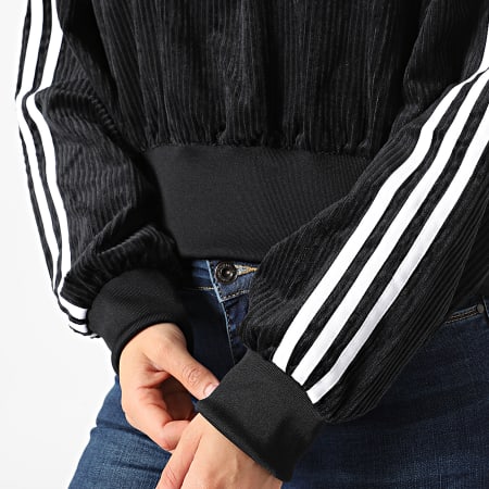 Adidas Originals - Sudadera corta con cuello redondo para mujer H37848 Black