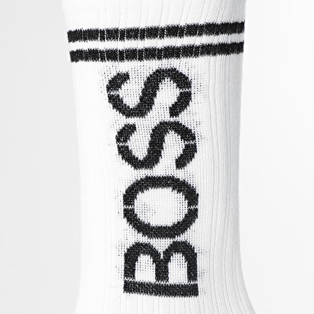 BOSS - Coppia di calzini QS Rib Shine Logo 50462460 Bianco
