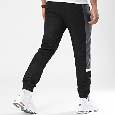 LBO - 0031 Pantaloni da jogging a righe tricolori nero grigio carbone