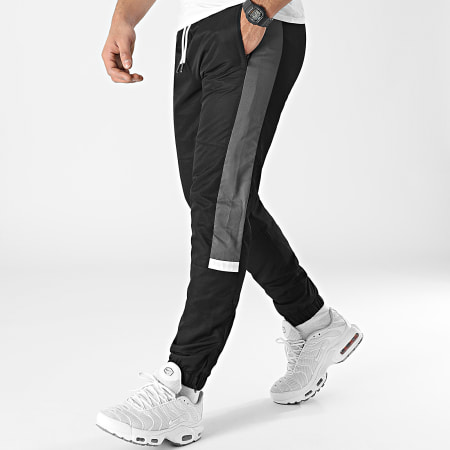 LBO - 0031 Pantaloni da jogging a righe tricolori nero grigio carbone