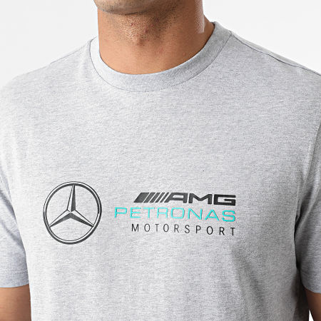 AMG Mercedes - Camiseta con logo grande 141101016 Gris jaspeado