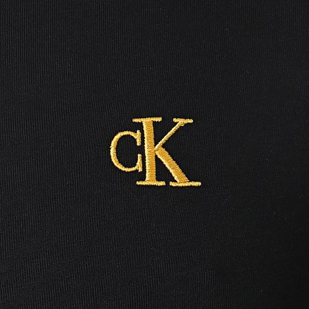 Calvin Klein - Tee Shirt Manches Longues Gold Monogram 7722 Noir Doré