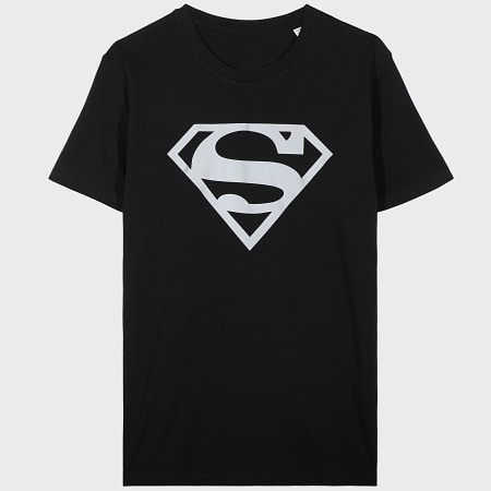DC Comics - Camiseta Infantil Logo Negra Plata