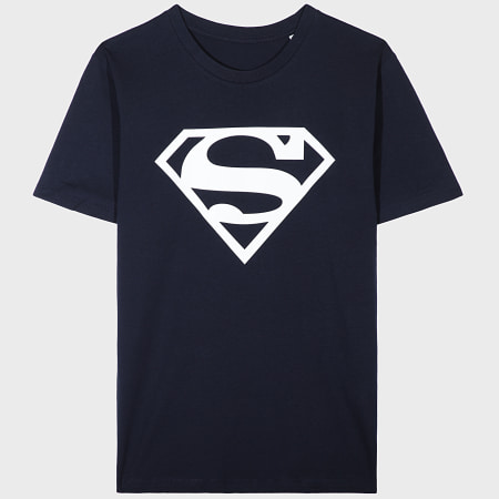 DC Comics - Camiseta Infantil Logo Azul Marino Blanco