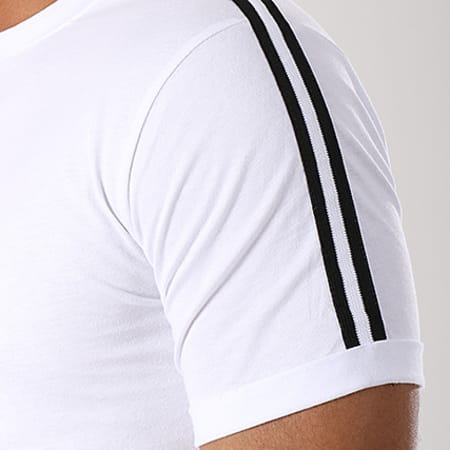 LBO - Tee Shirt Oversize Avec Bandes Noir Et Blanc 453 Blanc