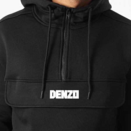 Denzo - Sweat Outdoor Col Zippé La Pepite Noir Blanc