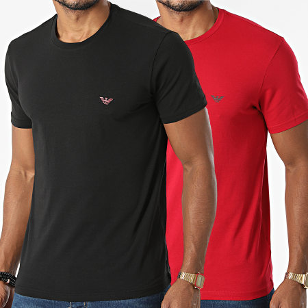 Emporio Armani - Lot De 2 Tee Shirt 111267-1A720 Rouge Noir