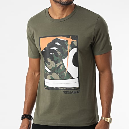 Luxury Lovers - Tee Shirt Released Camouflage Vert Kaki