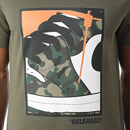Luxury Lovers - Tee Shirt Released Camouflage Vert Kaki