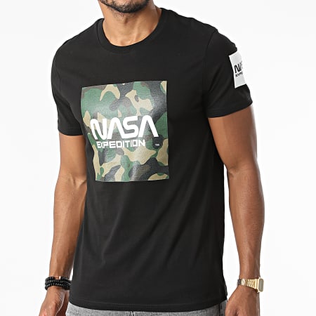 NASA - Worm Expedition Camuflaje Camiseta Negro