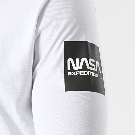 NASA - Camiseta de camuflaje de manga larga Worm Expedition blanca