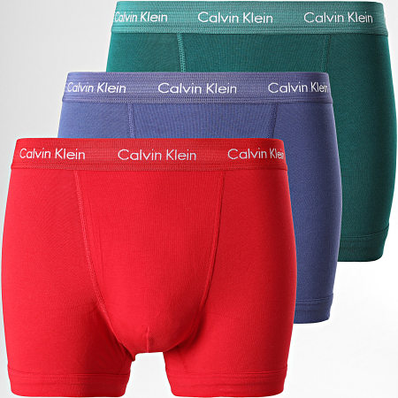 Calvin Klein - Lot De 3 Boxers U2662G Rouge Bleu Vert
