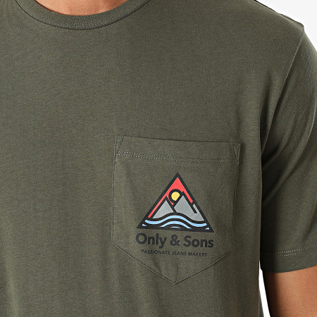 Only And Sons - Tee Shirt Ben Life Vert Kaki