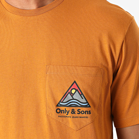 Only And Sons - Camiseta con bolsillo Ben Life Camel