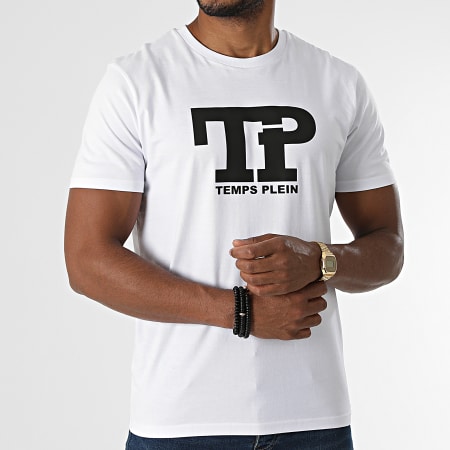 Temps Plein - Tee Shirt Logo Blanc Noir
