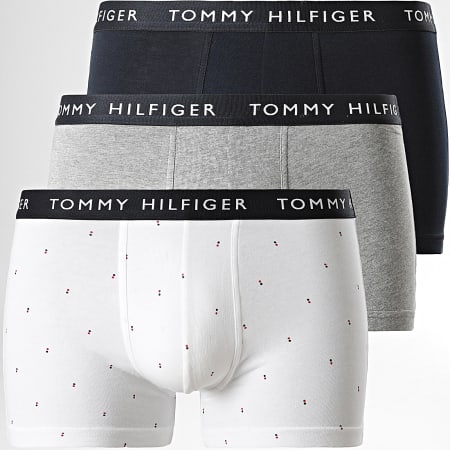 Tommy Hilfiger - Lot De 3 Boxers Premium Essentials 2325 Bleu Marine Gris Chiné Blanc