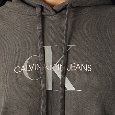 Calvin Klein Jeans - Sweat Capuche Femme 6957 Vert Kaki