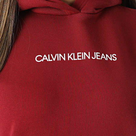 Calvin Klein Jeans - Sweat Capuche Femme 6991 Bordeaux