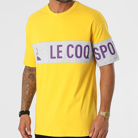 Le Coq Sportif - Tee Shirt Oversize Soprano 2 N1 2121440 Jaune Gris Chiné