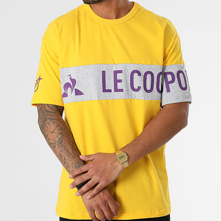 Le Coq Sportif - Tee Shirt Oversize Soprano 2 N1 2121440 Jaune Gris Chiné