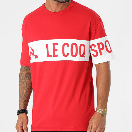 Le Coq Sportif - Tee Shirt Oversize Soprano 2 N1 2121441 Rouge Blanc