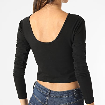 Only - Pure Life Crop Top donna a maniche lunghe nero