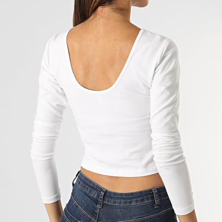 Only - Top Crop Manches Longues Femme Pure Life Blanc