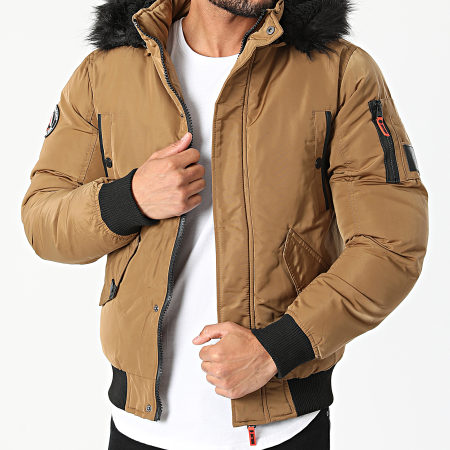 Doudoune marron capuche fourrure cheap