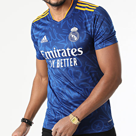 Adidas Sportswear - Maillot de Foot A Bandes Real Madrid FC H40942 Bleu Roi