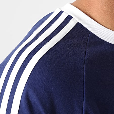 Adidas Originals - Tee Shirt A Bandes Classic 3 Stripes H37760 Bleu Marine