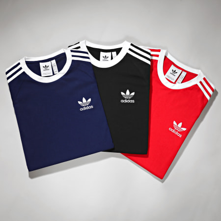 Adidas Originals - Tee Shirt A Bandes Classic 3 Stripes H37760 Bleu Marine