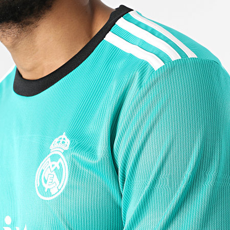 adidas - Tee Shirt De Sport A Bandes Real Madrid 3 Stripes H40951 Vert Turquoise