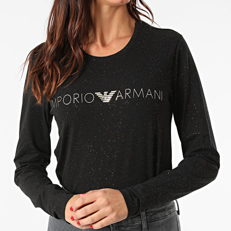 Emporio Armani - Camiseta de manga larga para mujer 146273 Black Gold