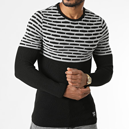 Paname Brothers - Pull PNM-229 Noir Gris
