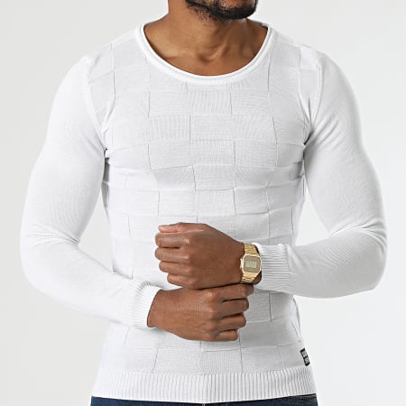 Paname Brothers - Pull A Carreaux PNM-215 Blanc