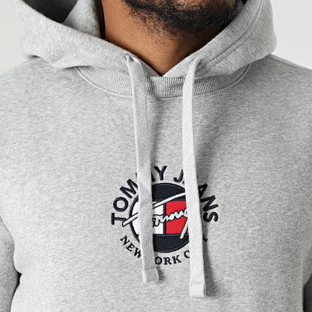 Tommy Jeans - Sudadera con capucha Timeless 2 1628 gris jaspeado