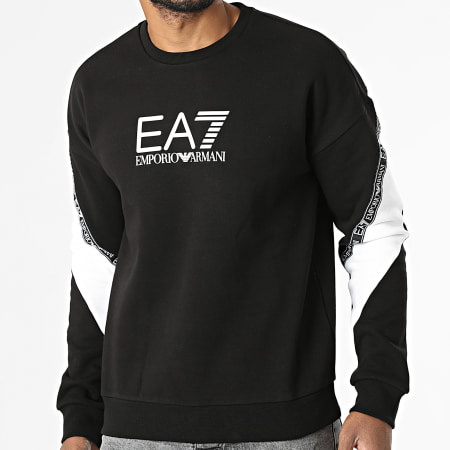 EA7 Emporio Armani - Sudadera con cuello redondo y bandas 6KPM28 Black