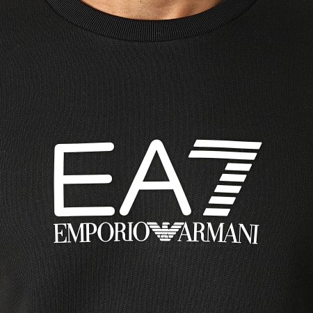 EA7 Emporio Armani - Top in felpa a righe con girocollo 6KPM28 Nero