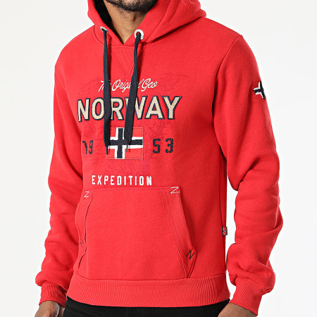 Geographical Norway - Felpa con cappuccio Guitre Rosso