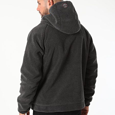 Geographical Norway Veste Zippee Capuche Polaire Udaf Gris Anthracite Ryses