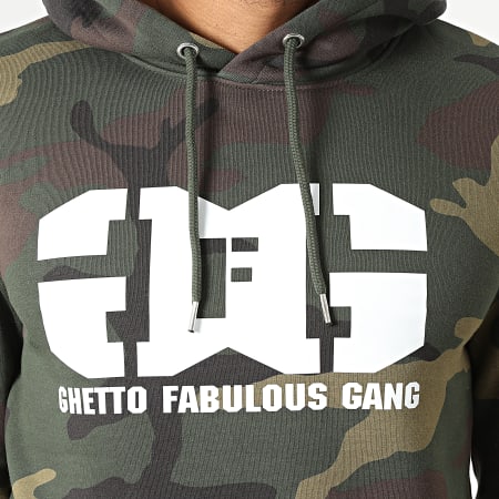 Ghetto Fabulous Gang - Sweat Capuche GFG Camouflage Vert Kaki